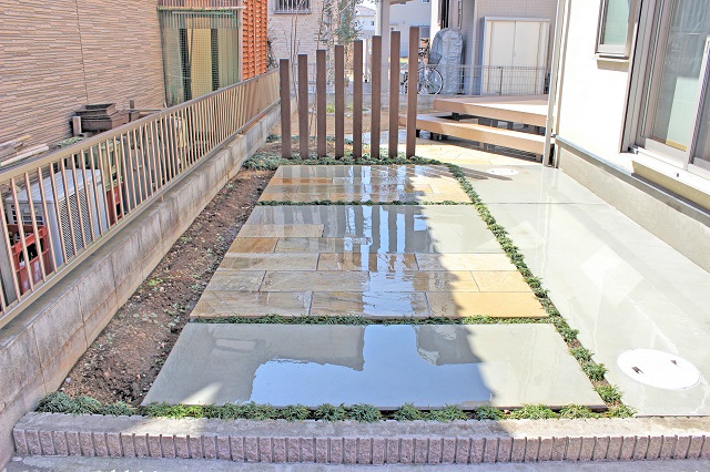 熊谷市　追加外構工事で臨時駐車スペースとお庭まわりを完成　