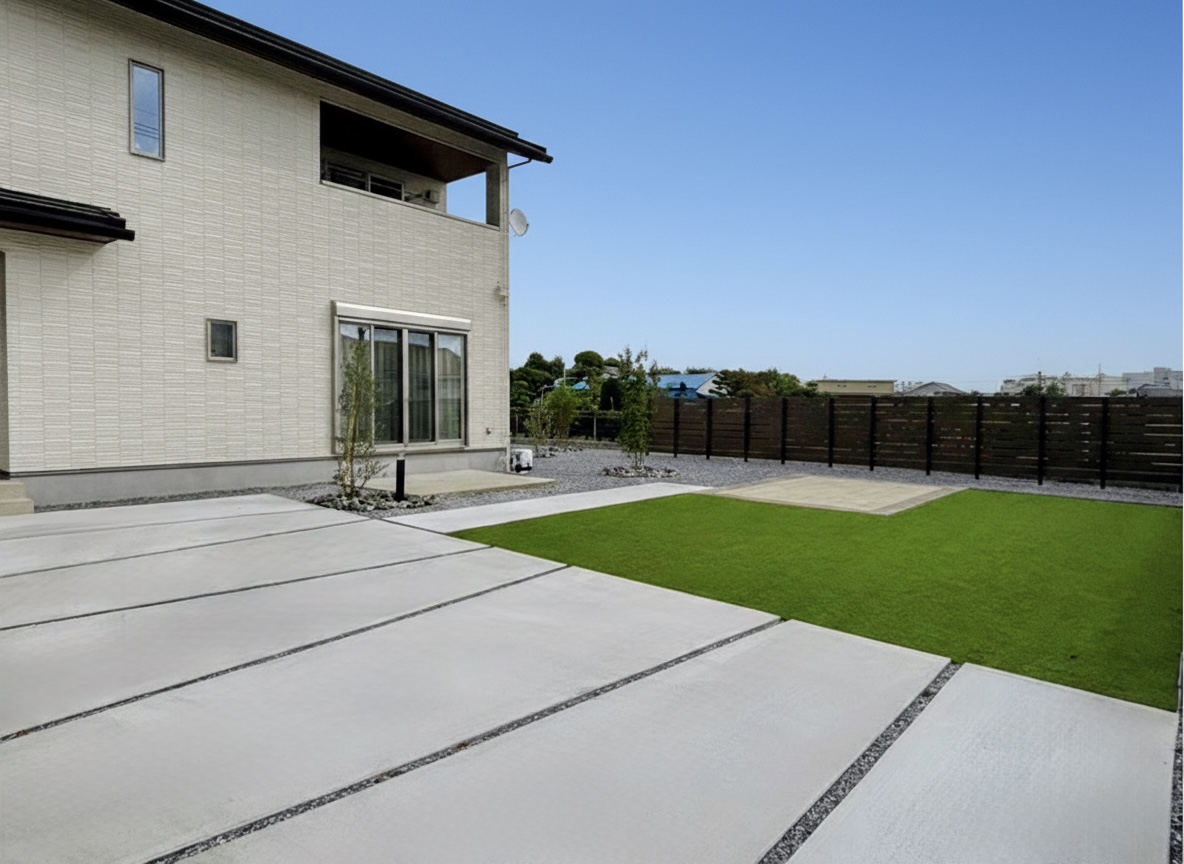 加須市　未完成の外構を整える家族で楽しむ庭へと仕上げたナチュラルエクステリア